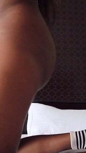 Ebony Dancing Before She Rides Her Dildo