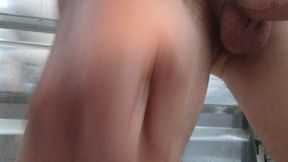 A stroll through the forest into the outdoor toilet for an immaculate ejaculation