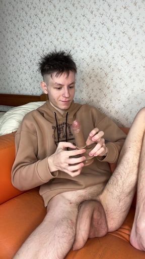 Petite Twink's Intense Jerk off Climax