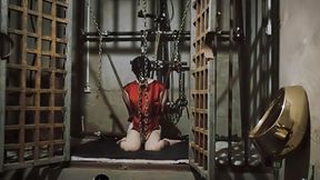 CC197 BONDAGE DEVICE HANDCUFF AND SHACKLE STRUGGLING SMOTHERING MUMMIFICATION IMPRISON SLAVE TRAINING