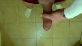 Piss with Erection While Jerking and Cumshot