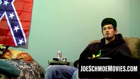 Karma jerks his swollen dick until cum blasts the ceiling