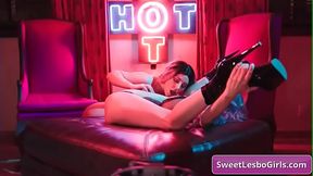 Amazing lesbians Alexis Fawx, Angela White with huge natural boobs licking each other and reach intense orgasms