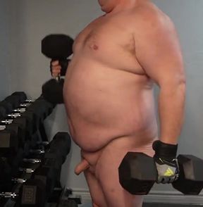 Muscle Chub Bear Working Out