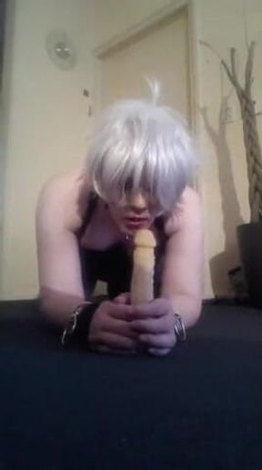 Crawling Around with A Huge Dildo Inside of Me
