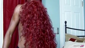 Red Head Ebony MILF Sinnamon Love Fucked in Her Hairy Pussy and Tight Asshole