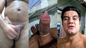 yuri gaucho - brazilian bear big cock handjob and big cumload - handsome bear cumming hard - cumming on condom