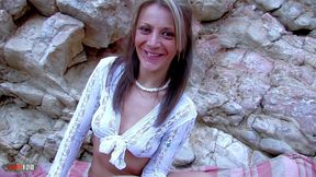 skinny spanish babe sonia lion fucked hard in the ass at the beach