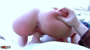 skinny spanish babe sonia lion fucked hard in the ass at the beach