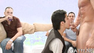 Soiree Guys get their holes stretched by a beefstick in hot HD action