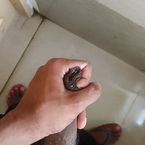 Indian boy hard massaging and masturbating his big cock