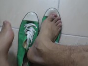 GREEN CONVERSE LOW FAB
