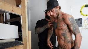 Bromo - Hairy and pierced Markus Kage blowjob cum indoor