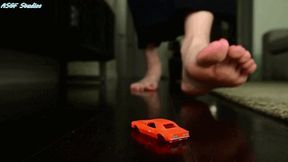 New Model with BIG FEET! Car crush! Part 2 barefoot! - MP4