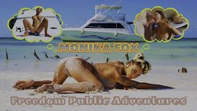 monika fox freedom public outdoor adventures, dildo fucking on yacht & blowjob for captain