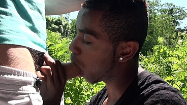 3 sexy straight twink sucked by gay ebony in public cruising outdoor