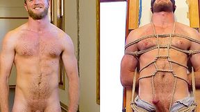 Hairy dude gets his uncut cock edged!