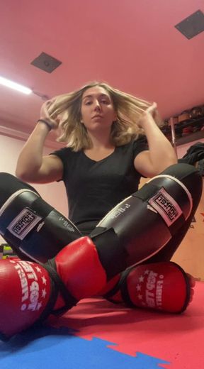 Kicking with pads + trash talks