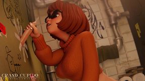 Velma Gives Seductive Blowjob in Bathroom for Grand Cupido Creampie