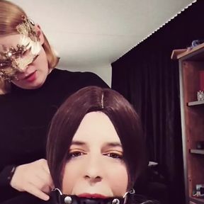 Mistress Fiona and Her cute sissy slave (phone footage)