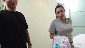 Slutty cleaning lady that fucked half College wants to try her luck at porn!
