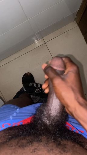 Thug Beating His BBC in the Gym Locker Room