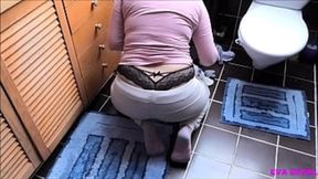 Blonde housewife EVA ENGEL deepthroats and rides cock