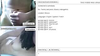 Lusty bitch watching dude jerk off