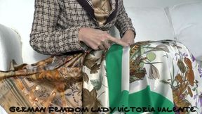 Cumming on my silk scarf, Lady Victoria Valente