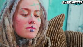 Tattooed dreadlock bombshell in high heels takes big cock