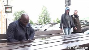 Blonde ex-wife Bianca Ferrero gets black cock&#x1F346; while husband's boy friend rides her in this cuck swap XXX