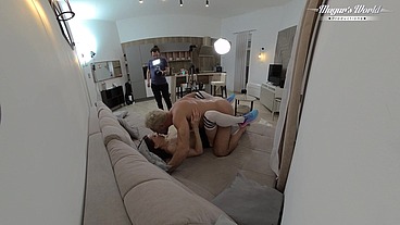Russian porn actress Kristina Grace and Mugur fuck on a bed