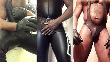 Leather Lycra Masked Dad Poses & Strips & Flex