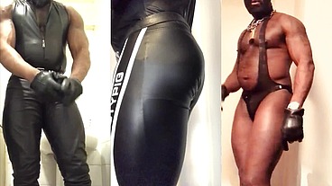 Leather Lycra Masked Dad Poses & Strips & Flex