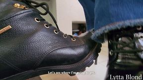Sexy Dominant Double Boots Shoejob - Pervert Punished by Sexy Boots CBT & Shoejob Until He Cums POV