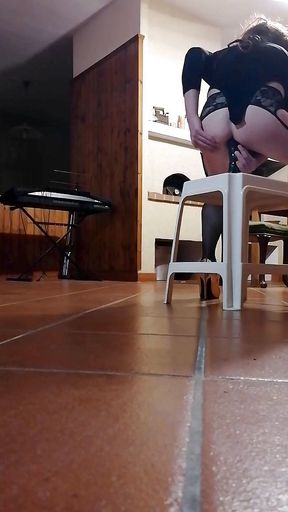 Striptease and play with a dildo