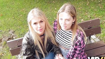 VIP4K. Naughty blonde lesbian didn’t see a problem to fuck on a job interview in front of her girlfriend