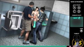 JAV Cleaning Girl Is Gangbanged in Public Bathroom Part 2