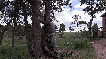 Military hook-up in the woods with Jim Love and Jason Collins!