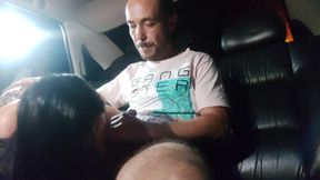 Hotwife gags on hubby's cock while BBC pounds her ass