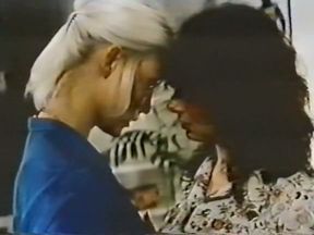 European blonde babe in vintage lesbian softcore with her friend