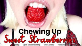 Chewing Up Sweet Strawberries - HD - The Goddess Clue, Messy Eating, Open Mouth Chewing, Mashed Up Food, Mouth Fetish, Tongue Fetish