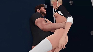 Sexy Cheerleader Seduces Her Teacher For Dirty Sex In The School Bathroom (SIMS + ANIME HENTAI + SFM)