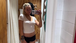 Sexy Costume Try On Haul with Petite Teen Blonde