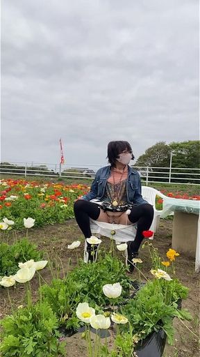 No. 195 Exposing My Pussy in a Flower Field