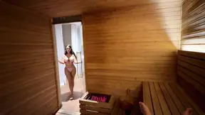 Steamy sauna session turns extra hot with Lana Myers
