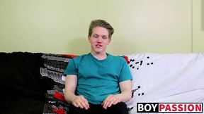Blond twink with fat ass interviewed and dicked down raw