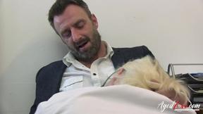 ”Blonde mom doc savors huge cock at sperm clinic”