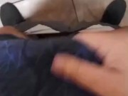 Gas station fun with a white hairy cock