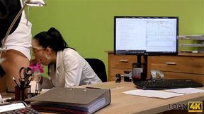 LOAN4K Stranger&comma; who works in loan office&comma; satisfies girl for sex